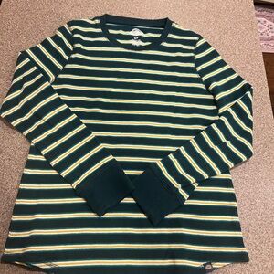 Dickies Long Sleeve Shirt - Green and Yellow Stripes